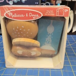 Melissa & Doug Food (Rice Box Bread Bun & Pretzel) Play Set New Sealed Box